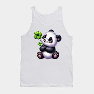 Clover Panda Bear St Patricks Day Tank Top